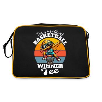Basketball Spieler - Retro Tasche - Schwarz/Gold - Hinten