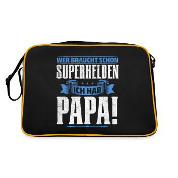 Superhero Dad Better Than Any Comic Hero - Retro Bag - black/gold - Back