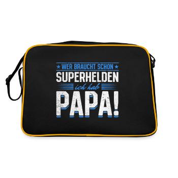 Superhero Dad Better Than Any Comic Hero - Retro Bag - black/gold - Back