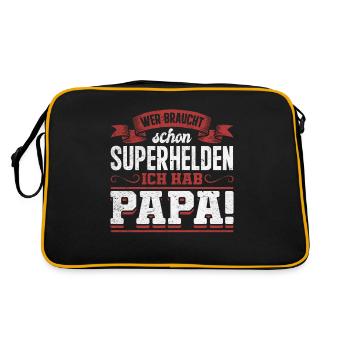 Superhero Dad Better Than Any Comic Hero - Retro Bag - black/gold - Back