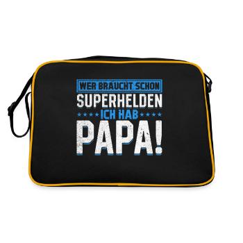 Superhero Dad Better Than Any Comic Hero - Retro Bag - black/gold - Back