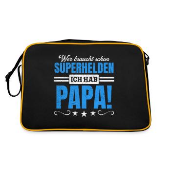 Superhero Dad Better Than Any Comic Hero - Retro Bag - black/gold - Back