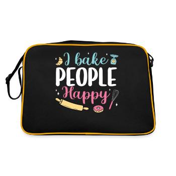 Baker Bakery Bakery Baking Gift - Retro Bag - black/gold - Back