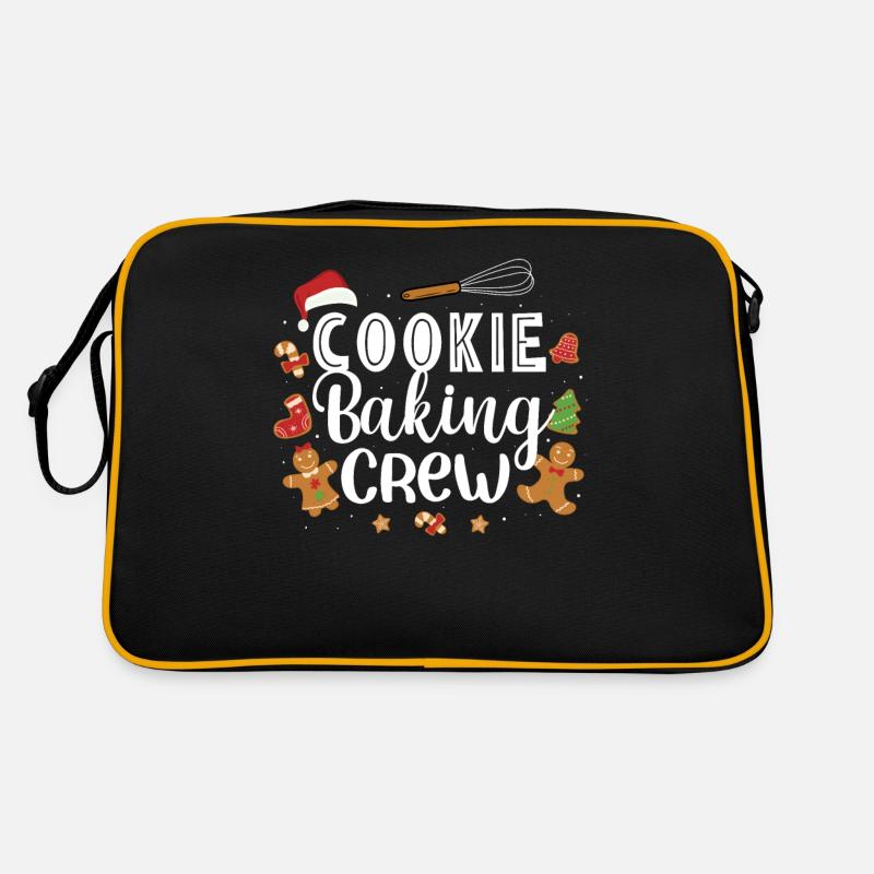 Bäcker Bäckerein Backwaren Backen Geschenk - Retro Tasche - Schwarz/Gold