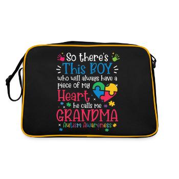 Journée de sensibilisation à l’autisme Cadeau autiste - Sac Retro - noir/or - Dos