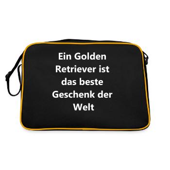 Cadeau personnalisé pour les amoureux des chiens - Sac Retro - noir/or - Dos
