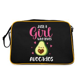 Avocado Guacamole Vegan Geschenk - Retro Tasche - Schwarz/Gold - Hinten