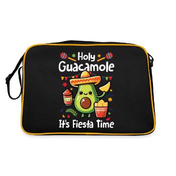 Avocado Guacamole Vegan Geschenk - Retro Tasche - Schwarz/Gold - Hinten
