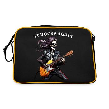 MUSIKER IT ROCKS AGAIN - Retro Tasche - Schwarz/Gold - Hinten