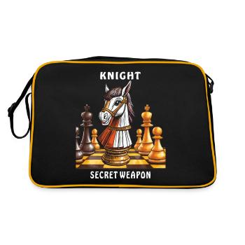 SCHACH KNIGHT SECRET WEAPON - Retro Tasche - Schwarz/Gold - Hinten