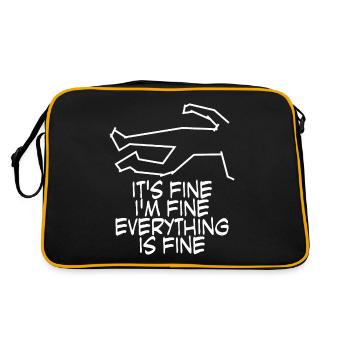 It's fine. I'm fine. Everything is fine. - Retro Bag - black/gold - Back