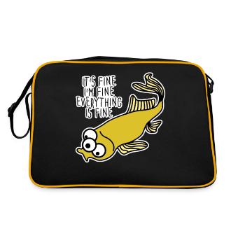 Poisson muté Tout va bien - Sac Retro - noir/or - Dos