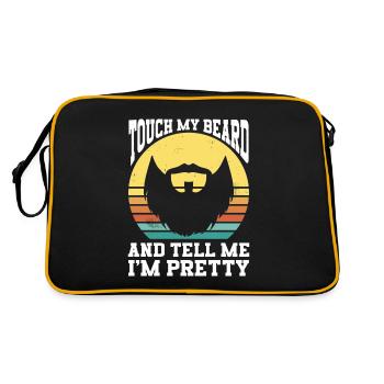 Bart Spruch Bärtiger Vater Ehemann - Retro Tasche - Schwarz/Gold - Hinten