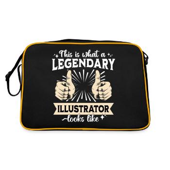Legendary Illustrator - Retro Bag - black/gold - Back