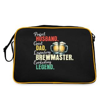 Braumeister Papa - Retro Tasche - Schwarz/Gold - Hinten