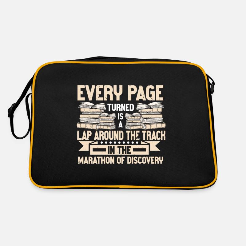 Lesen Bücherwurm - Retro Tasche - Schwarz/Gold