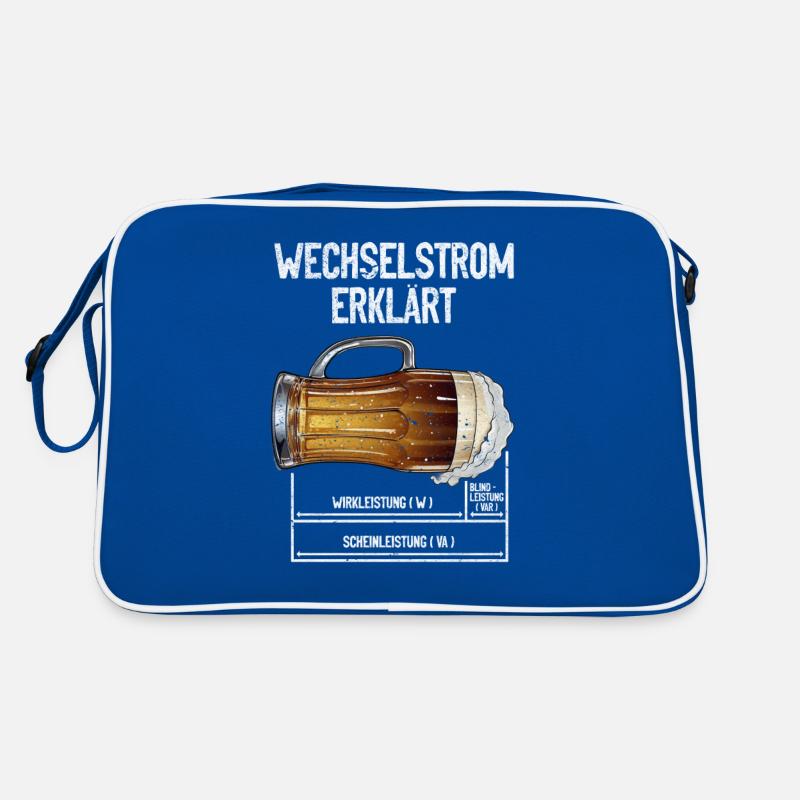 Wechselstrom erklärt Bier Elektriker Technik Retro Tasche