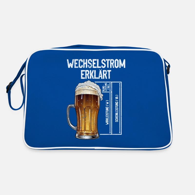 Wechselstrom erklärt Bier Elektriker Technik Retro Tasche