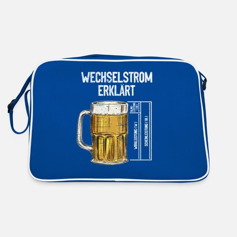 Wechselstrom erklärt Bier Elektriker Technik Retro Tasche