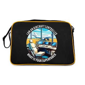 I AM AN AIRCRAFT CONTROLLER - Retro Bag - black/gold - Back