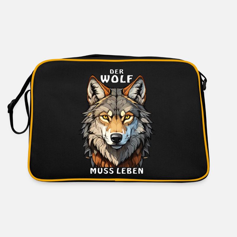 DER WOLF MUSS LEBEN Retro Tasche