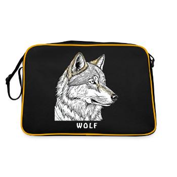 DESSIN DE LOUP - Sac Retro - noir/or - Dos