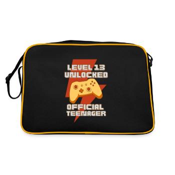 Level 13 Unlocked Official Teenager Funny - Retro Bag - black/gold - Back