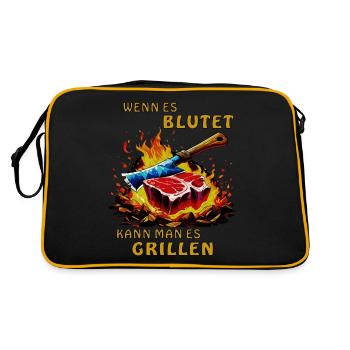 IF IT BLEEDS, YOU CAN GRILL IT - Retro Bag - black/gold - Back