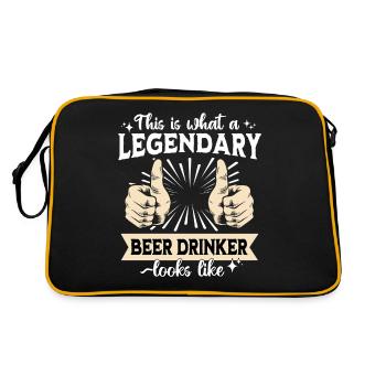 Legendary beer drinker - Retro Bag - black/gold - Back