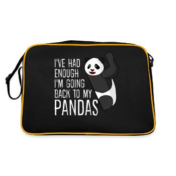Panda géant Panda Ours Pandas - Sac Retro - noir/or - Dos