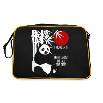 Panda Ours Pandas mignons - Sac Retro - noir/or - Dos