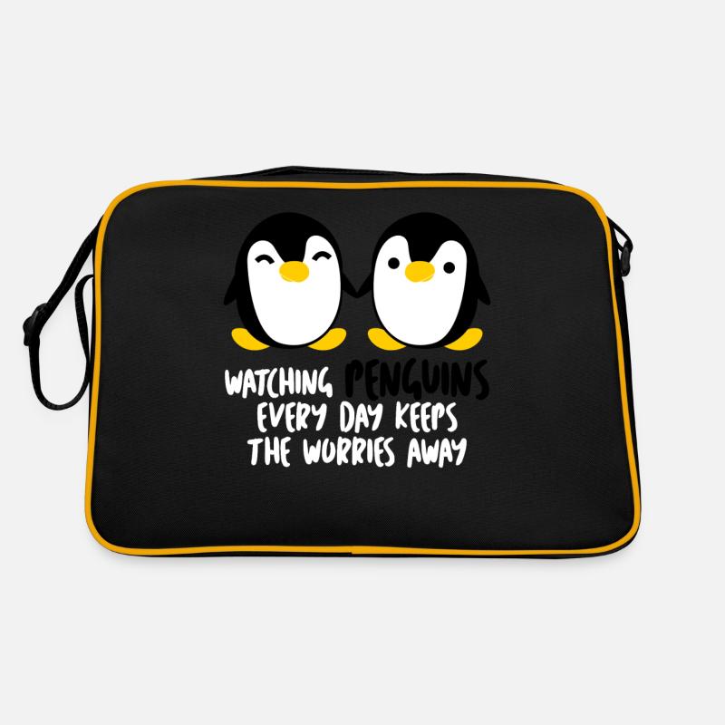 Penguins - Retro Tasche - Schwarz/Gold