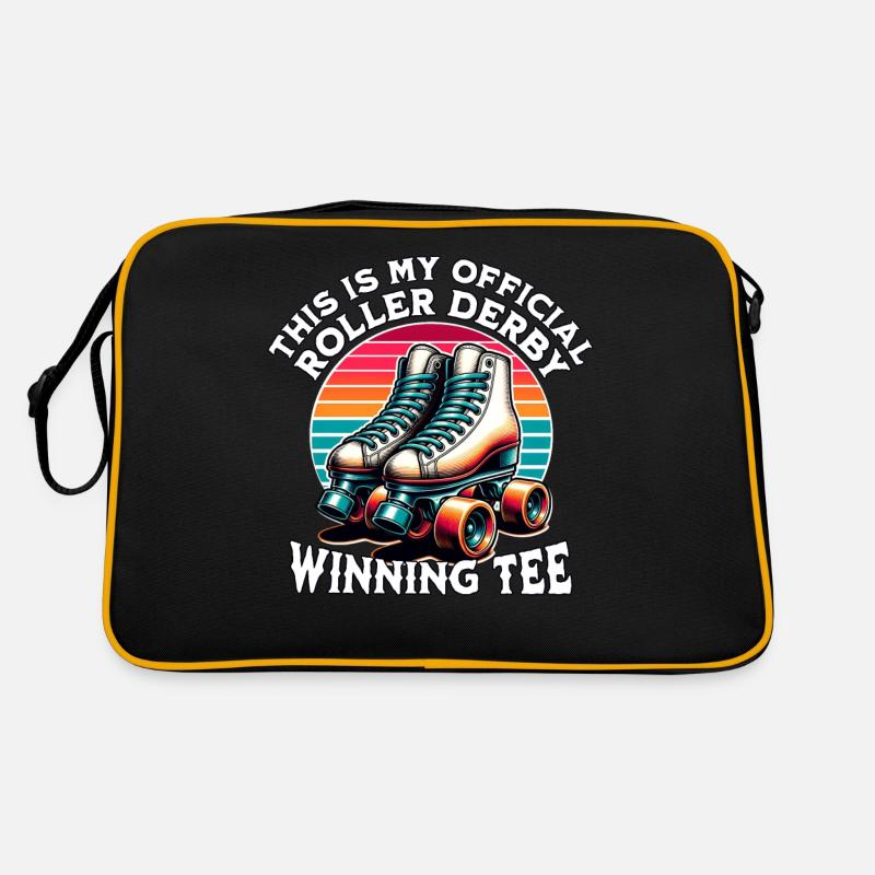 Joueur de roller derby - Sac Retro - noir/or