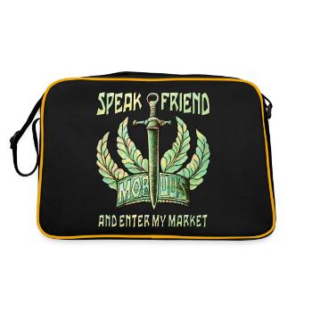 SCHWERT SPEAK FRIEND AND ENTER MY MARKET - Retro Tasche - Schwarz/Gold - Hinten