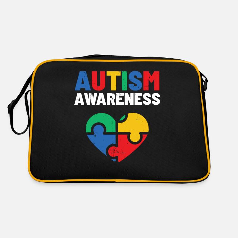 Autismi - Retrolaukku - musta/kullankeltainen