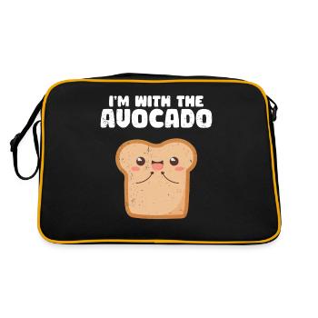 Avocado Guacamole Vegan Geschenk - Retro Tasche - Schwarz/Gold - Hinten