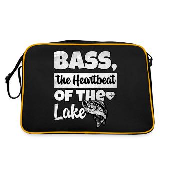 Bass Der Herzschlag des Sees - Retro Tasche - Schwarz/Gold - Hinten