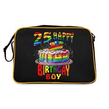 TORTE 25 NAISSANCE HEUREUSEGARÇON GAY - Sac Retro - noir/or - Dos