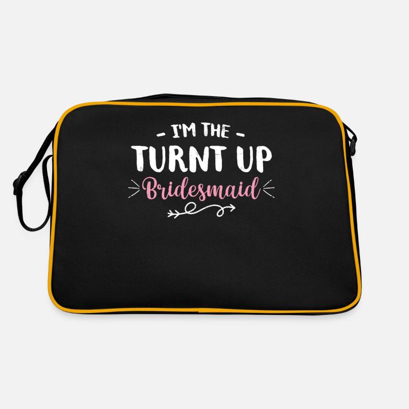 Junggesellin - Retro Tasche - Schwarz/Gold