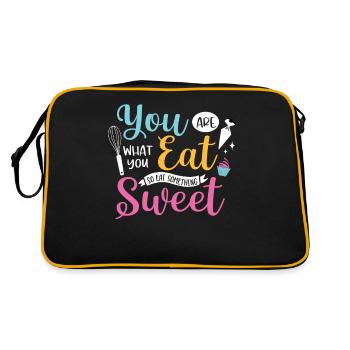 Bäcker Bäckerein Backwaren Backen Geschenk - Retro Tasche - Schwarz/Gold - Hinten