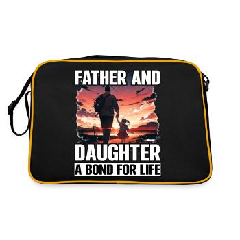 Vater und Tochter eine Bindung fürs Leben - Retro Tasche - Schwarz/Gold - Hinten