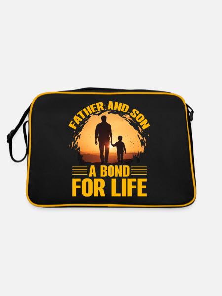 Father and Son a bond for Life - Retro Bag - black/gold - Back