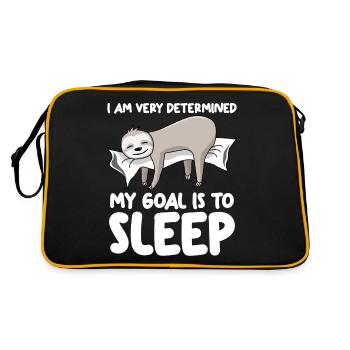 Sleeping Sloth Lazy Sloths Slow - Retro Tasche - Schwarz/Gold - Hinten