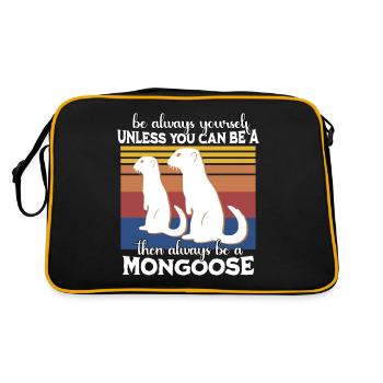 Mangusten Spruch - Retro Tasche - Schwarz/Gold - Hinten