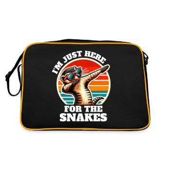 Mangusten Sprüche - Retro Tasche - Schwarz/Gold - Hinten