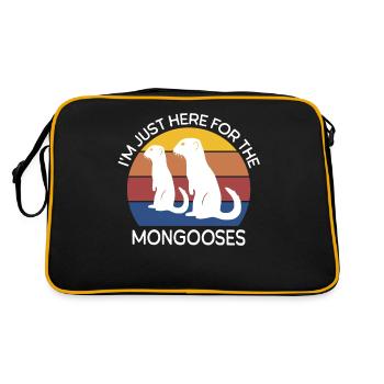 Mangusten Sprüche - Retro Tasche - Schwarz/Gold - Hinten