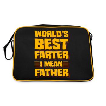 Der beste Farter der Welt, ich meine, Vater - Retro Tasche - Schwarz/Gold - Hinten