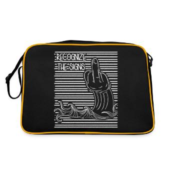 Middle Finger Wave Grumpy Misanthrope - Retro Bag - black/gold - Back