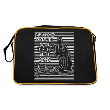 Middle Finger Wave Misanthrope Sarcasm - Retro Bag - black/gold - Back