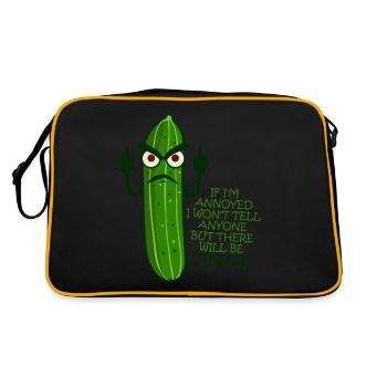 Grumpy Cucumber Middle Finger - Retro Bag - black/gold - Back